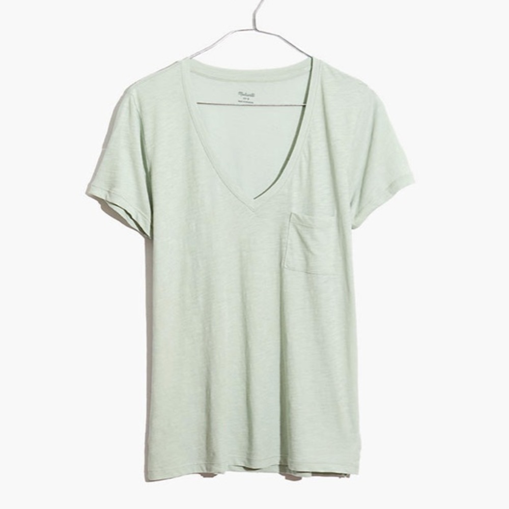 Madewell | Whisper Sage Mint Cotton V Neck Tee XXS